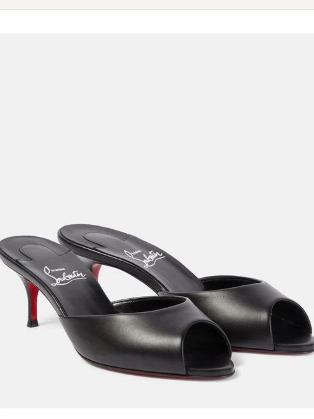 Christian Louboutin Me Dolly 55mm Black Leather Open-Toe Mule Heels